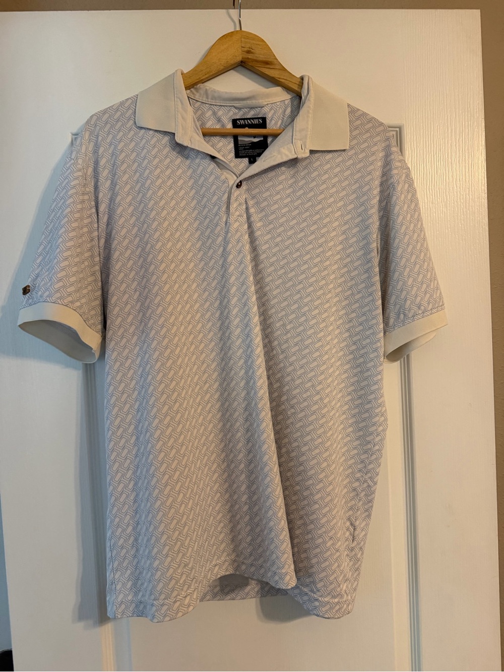 Savane Men's Light Gray Patterned Polo Shirt